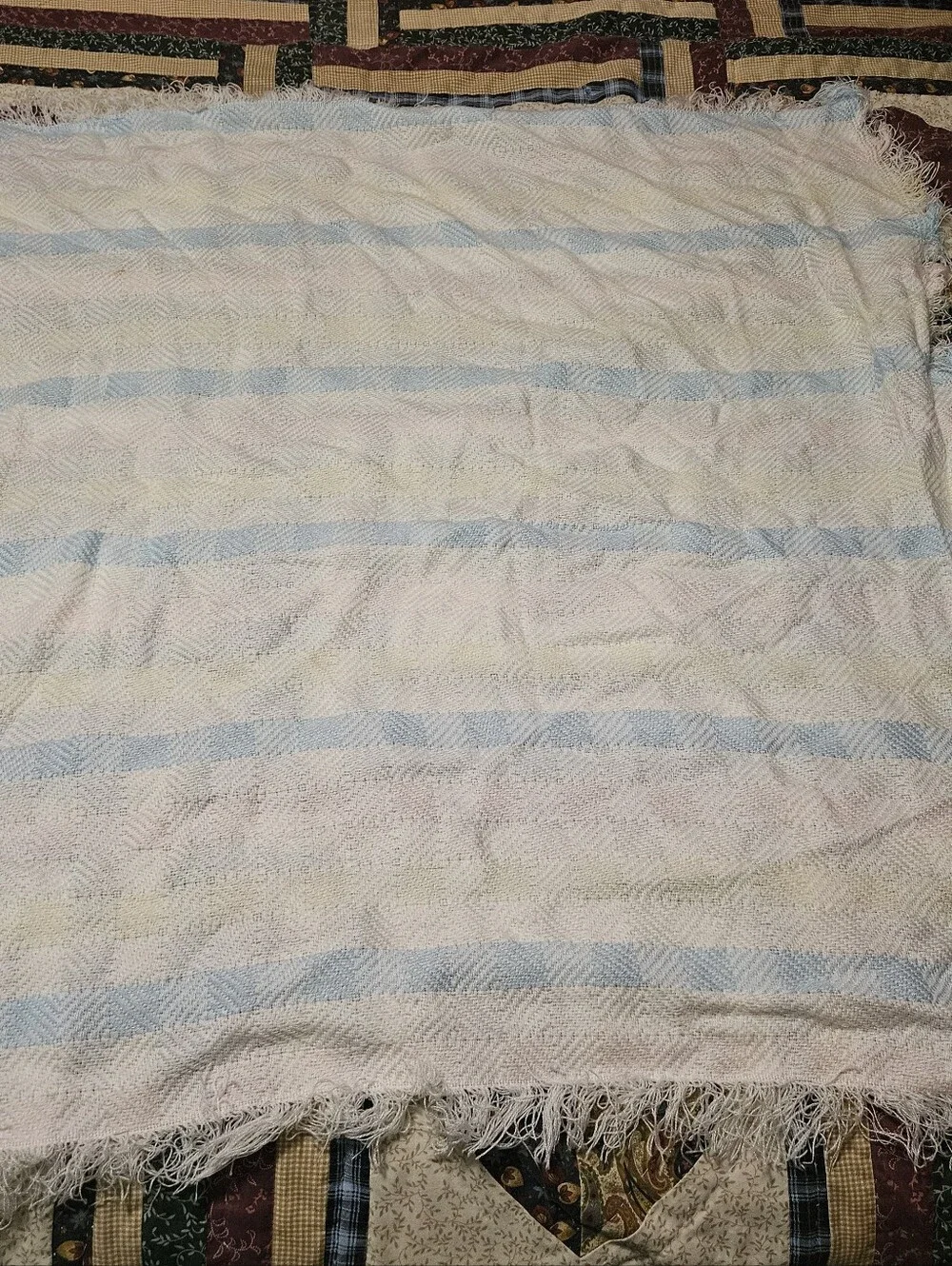 Pastel White Pink Yellow Blue Baby Blanket